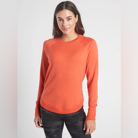 Athleta Tops - Athleta MINDSET SWEATSHIRT Orange Long Sleeve Sweatshirt Size Small